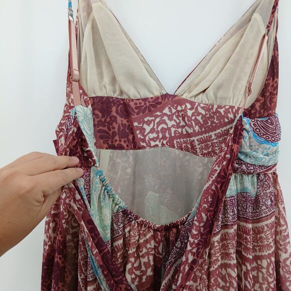 Moda International Y2K Boho Low Back Maxi Dress Womens MD Wedding Festival - Picture 11 of 15